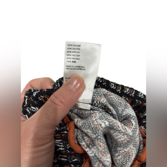 Anthropologie Women's Black Orange Aniya Pull On Balloon Jogger Pants XS EUC - Picture 9 of 13